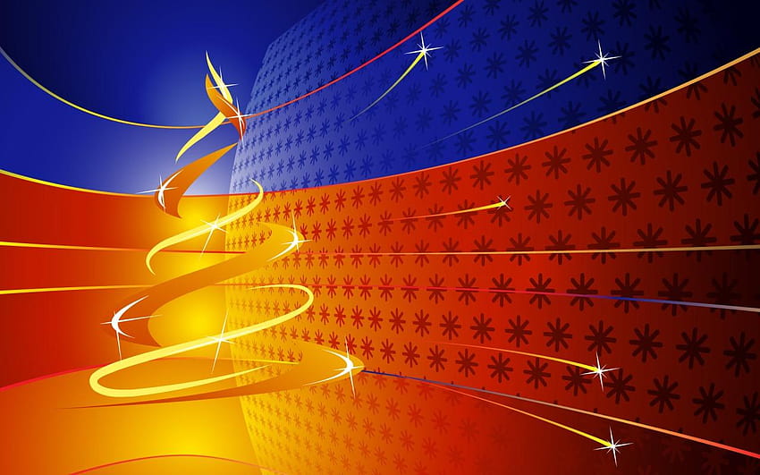 Desain Natal dalam Warna Merah, Biru dan Kuning layar lebar, kuning dan biru Wallpaper HD