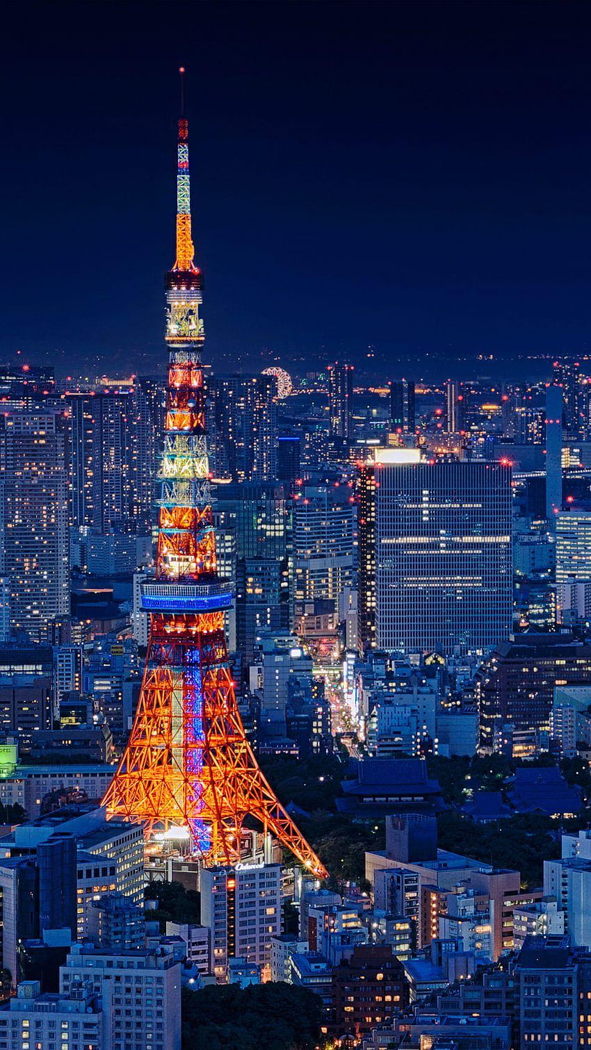 Tokyo Tower Japan Night Cityscape Ultra Mobile, телефон HD тапет за телефон