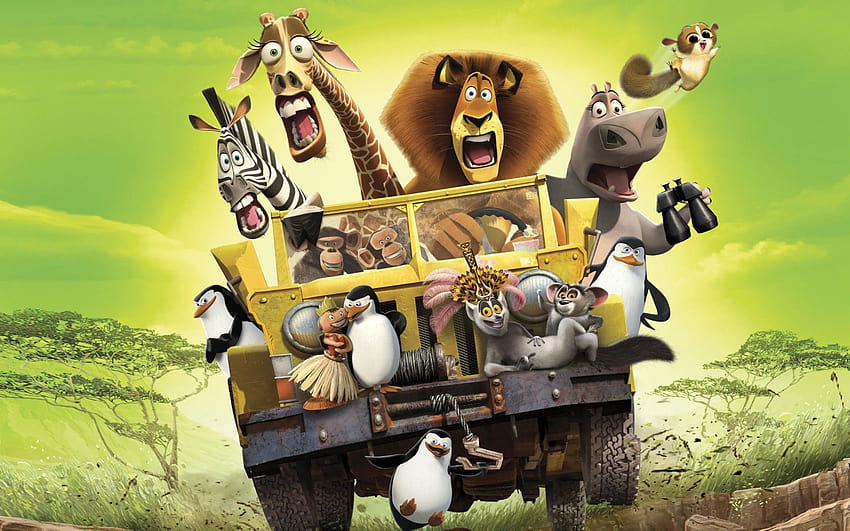 Kartun Madagaskar, kartun safari Wallpaper HD