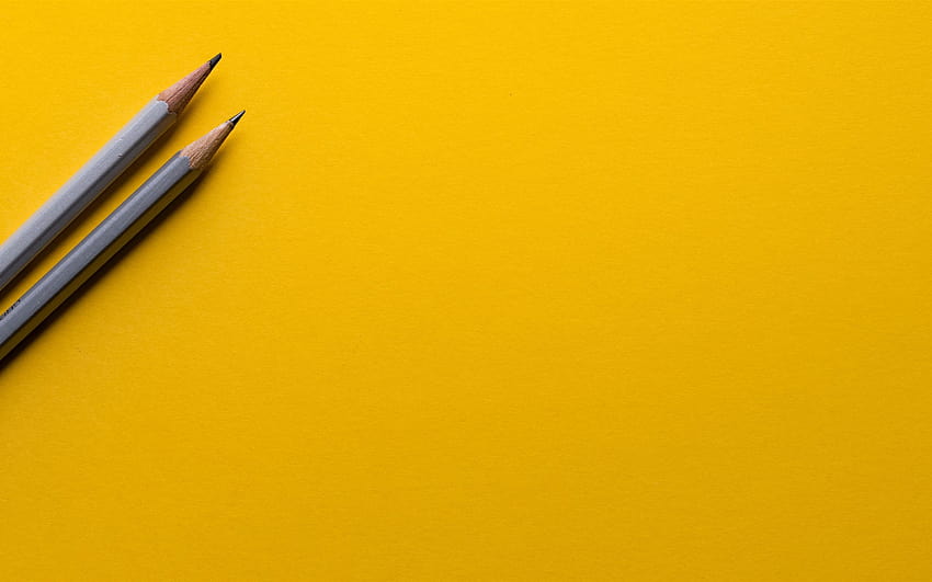 Minimal pencils on yellow MacBook Air HD wallpaper