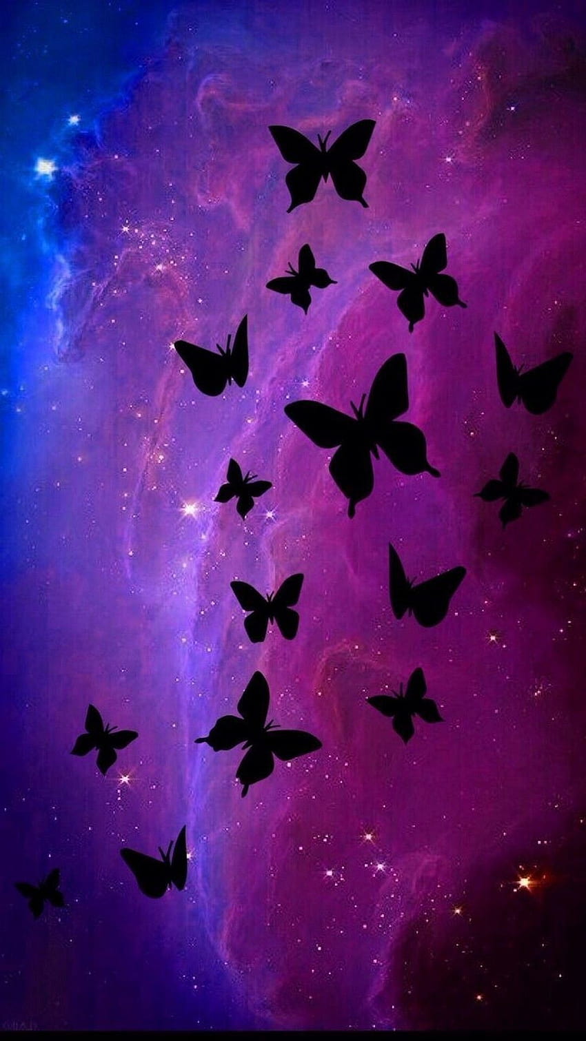 Purple Glitter Butterfly, estetyczne błyszczące fioletowe motyle Tapeta na telefon HD