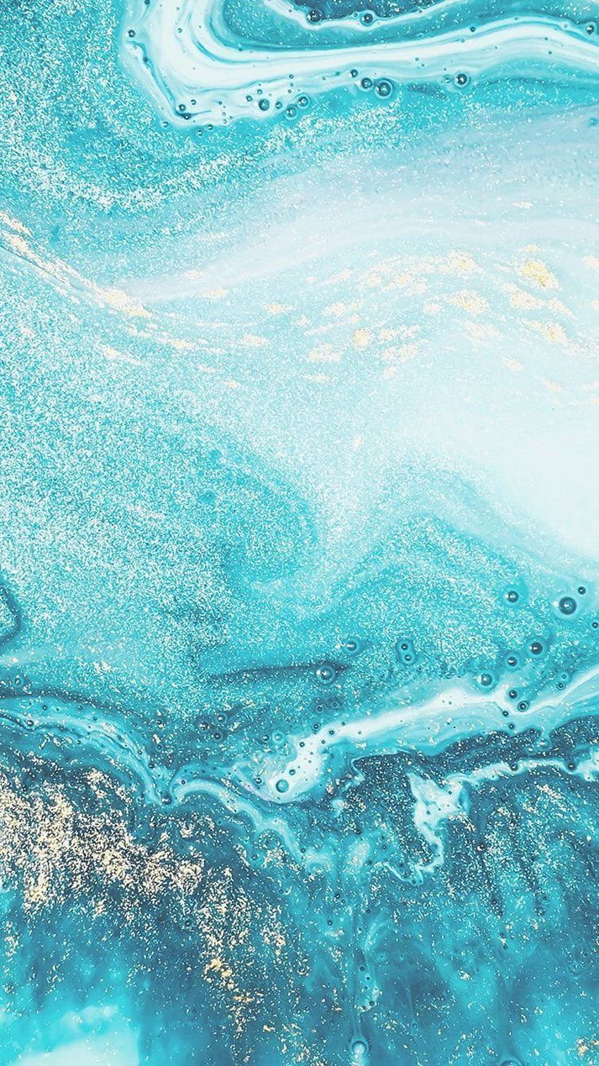 Turquoise Blue and Gold Marbled in 2020, turquoise aesthetic HD phone wallpaper