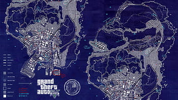 Large panoramic map of GTA 5, Games, Mapsland