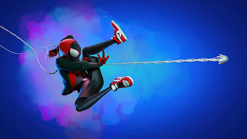 Spider Man Miles Web Shooter Произведения на изкуството, супергерои, фонове и човек паяк HQ HD тапет