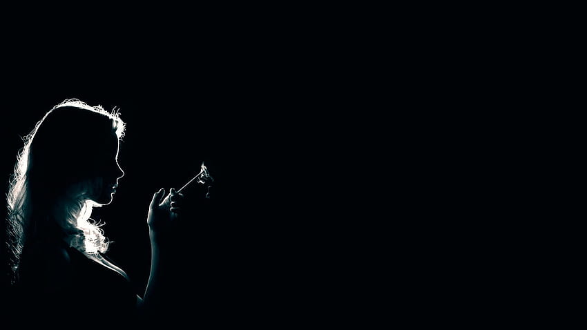 귀하의 , 모바일 및 태블릿, 흑백 흡연 소녀를 위한 검정색 배경 [1920x1200]에 담배를 피우는 소녀 자 HD 월페이퍼
