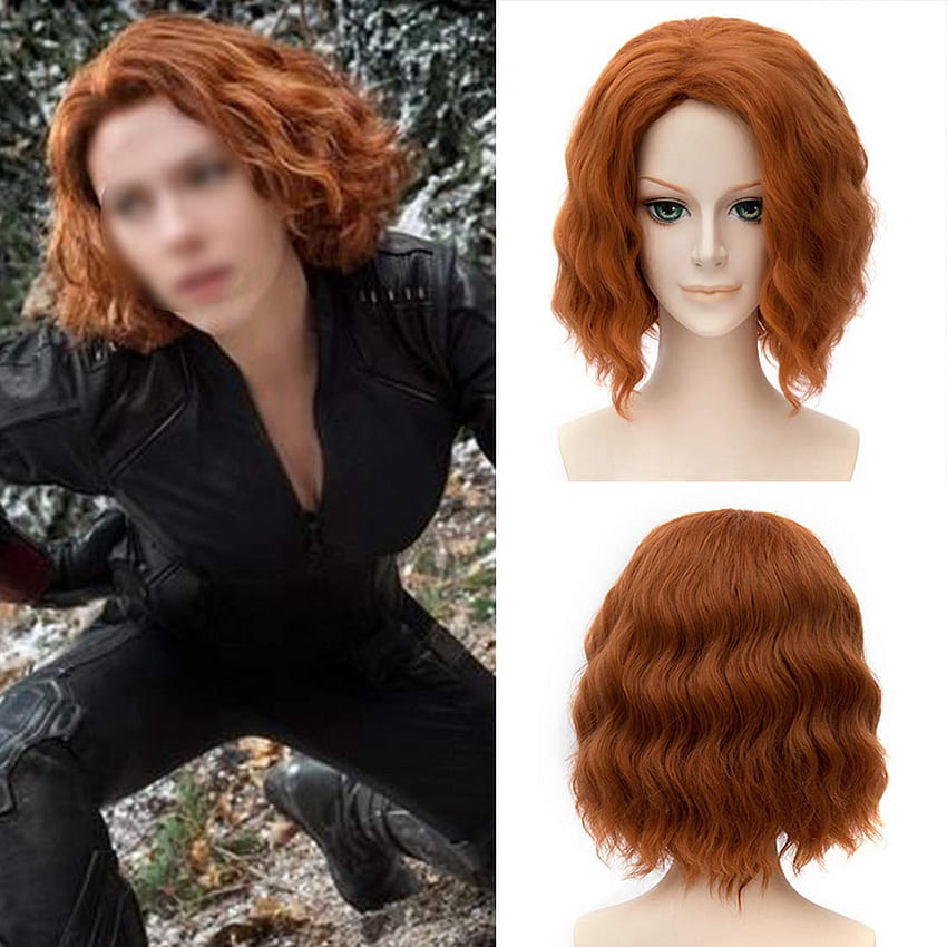 Amazon : HOOLAZA Orange Short Slight Fluffy Curly Wig Natalia Alianovna Romanova Black Widow Cosplay Wig : Beauty & Personal Care HD phone wallpaper