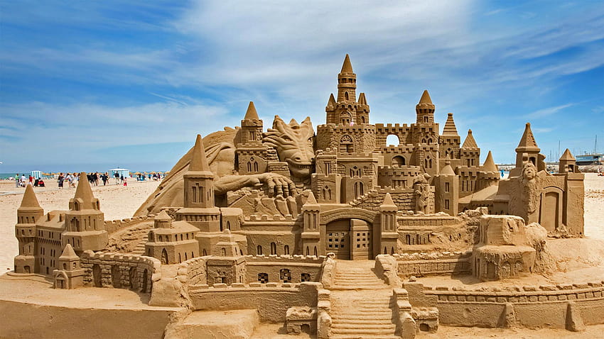 Bing : Not your average sandcastle, sand castle HD wallpaper