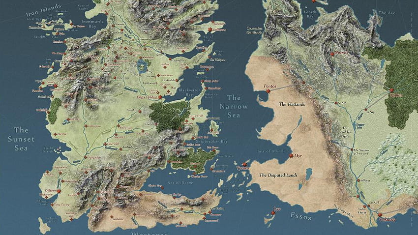 Die interaktive Game of Thrones-Karte macht Sie zu einem Experten für Westeros, die Westeros-Karte HD-Hintergrundbild