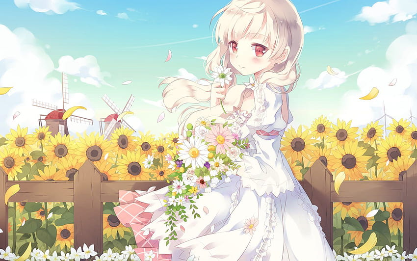 Cafe Sourire , Anime, HQ Cafe Sourire, sunflower anime HD wallpaper