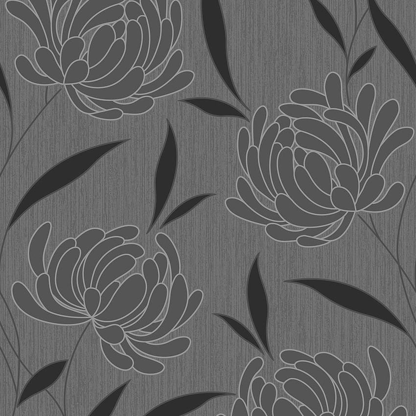 Graham & Brown Nadine Black Floral, black floral vintage HD phone wallpaper