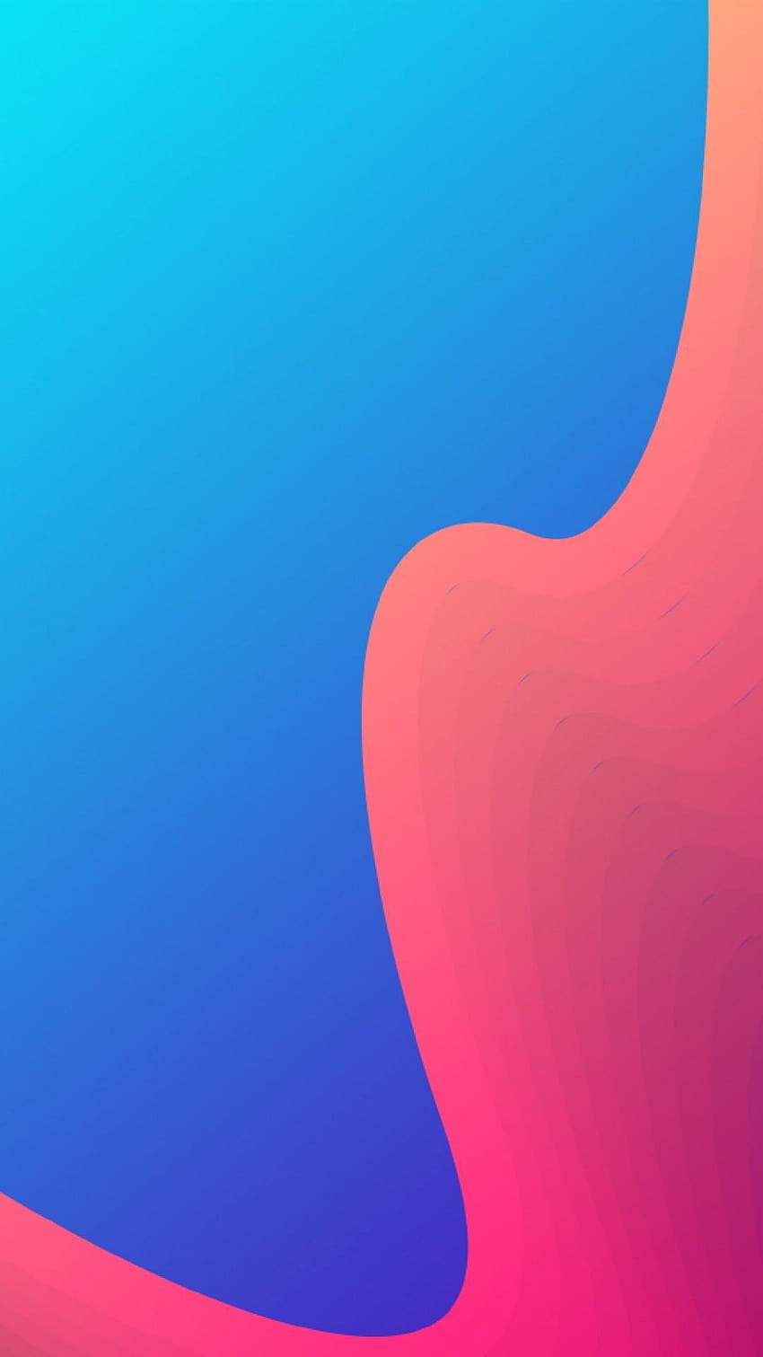 1080x1920 Colorful Waves, Gradient, Orange And Blue, colorful gradient waves HD phone wallpaper