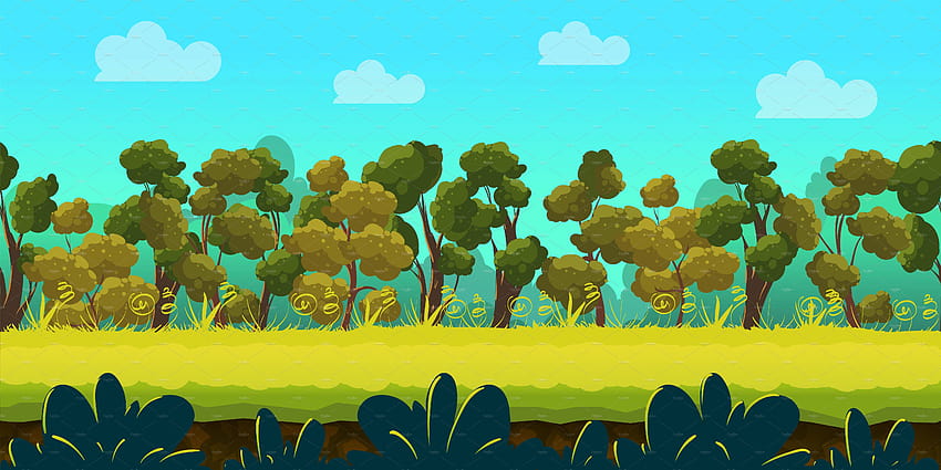 Cartoon Forest Landscape ~ Graphics ~ Creative Market, background cartoon  HD wallpaper | Pxfuel