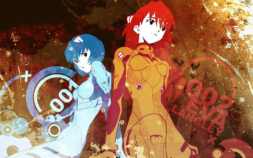 Ayanami Rei, Neon Genesis Evangelion, Asuka Langley Soryu ::, อาสึกะ y rei evangelion วอลล์เปเปอร์ HD