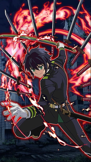 Wallpaper sword, guy, Owari no Seraph, the last Seraphim, Yuichiro Hakua,  Guren for mobile and desktop, section сёнэн, resolution 1920x1358 - download