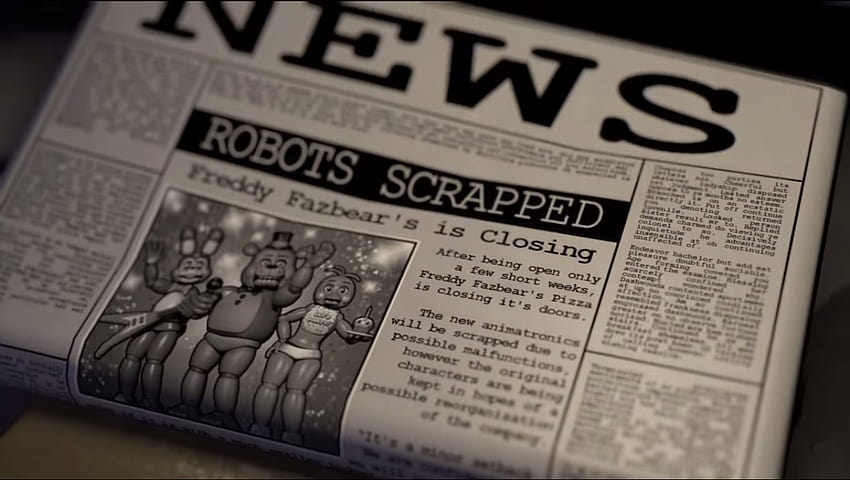Five Nights at Freddy's Newspaper, Zeitung fnaf HD-Hintergrundbild