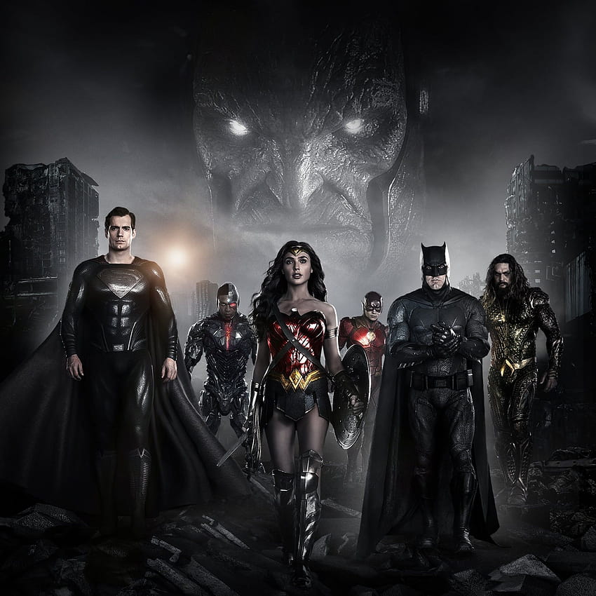 Лигата на справедливостта на Зак Снайдер, филми от 2021 г., Супермен, Батман, Жената чудо, Аквамен, Светкавицата, Киборг, Черно/Тъмно, супермен amoled HD тапет за телефон