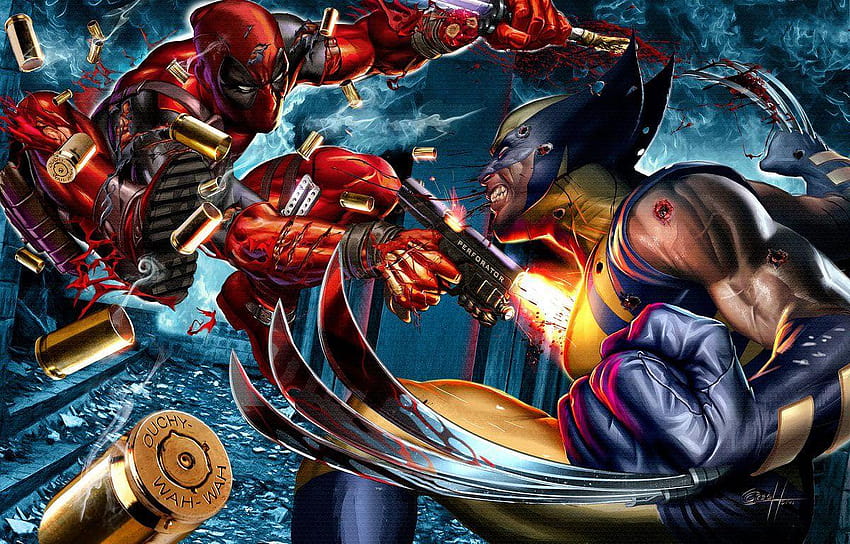 Black Panther & Captain America vs Deadpool & Wolverine, deadpool vs thanos HD wallpaper