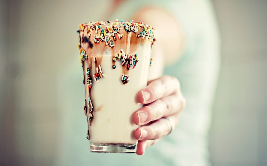 Drinks chocolate milk desert sweets sprinkles, chocolate shake HD wallpaper