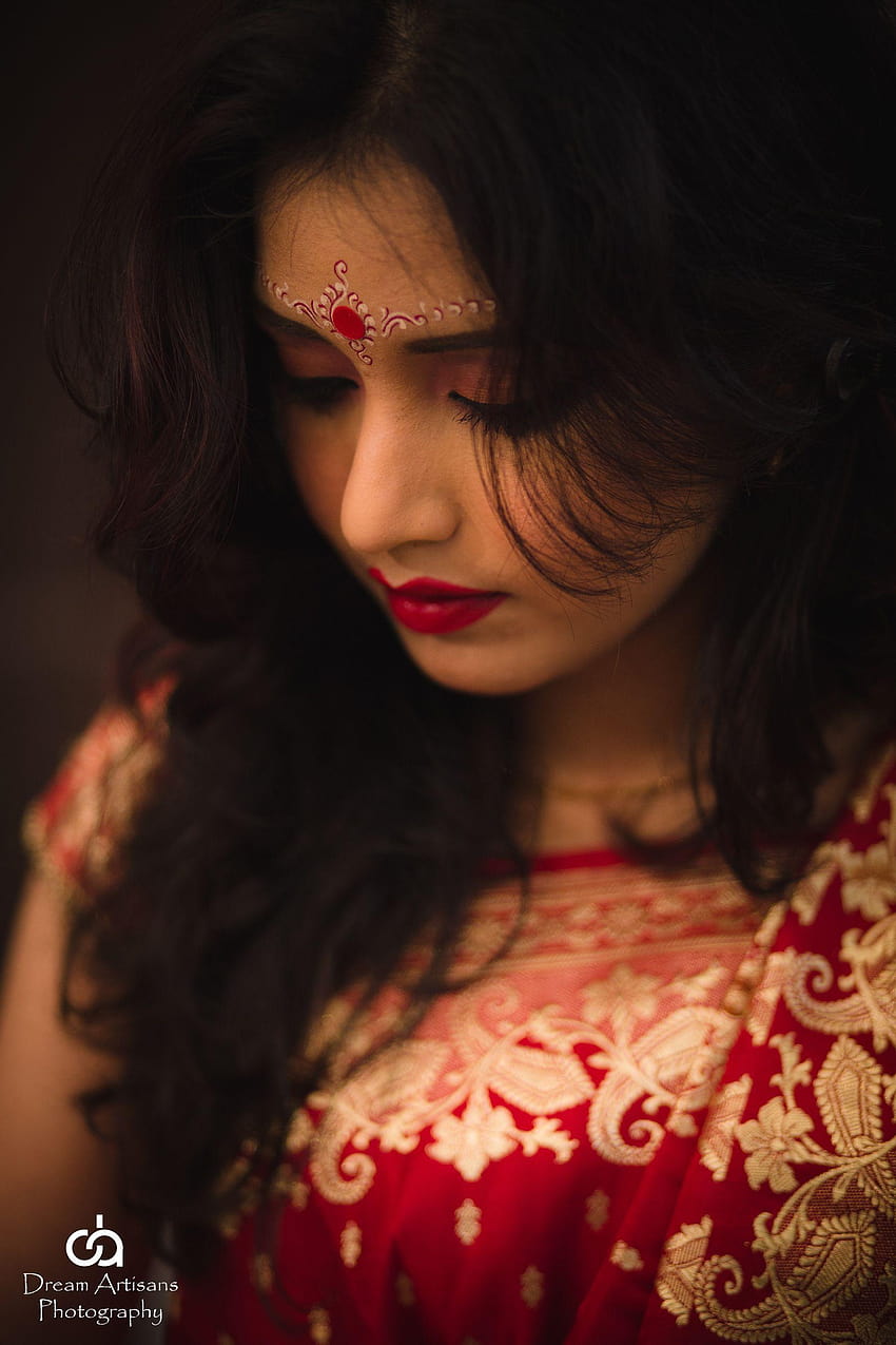 ベンガルの花嫁。 ブライダルメイク。 インドの結婚式。 インドの花嫁、バングラデシュの女の子のiphone HD電話の壁紙