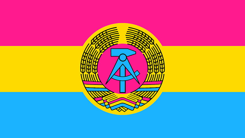 German Democratic Republic Flag with the Pansexual Pride, pansexual pride flag HD wallpaper