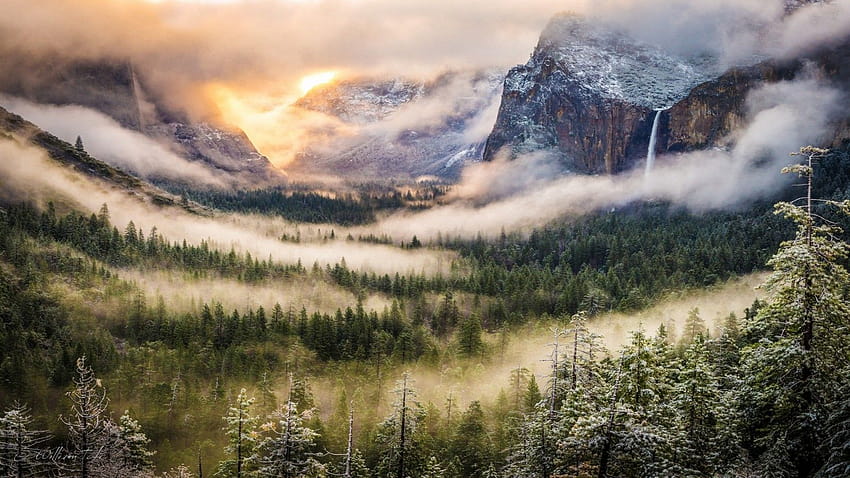 1002623 peyzaj, orman, Dağlar, göl, doğa, Yansıma, kar, sabah, sis, Yosemite Ulusal Parkı, Ulusal park, vadi, çöl, Yosemite Vadisi, Plato, bulut, dağ, Atmosferik fenomen, Dağlık alan şekilleri, Yeryüzü biçimi, Yosemite vadi sabahı sis HD duvar kağıdı