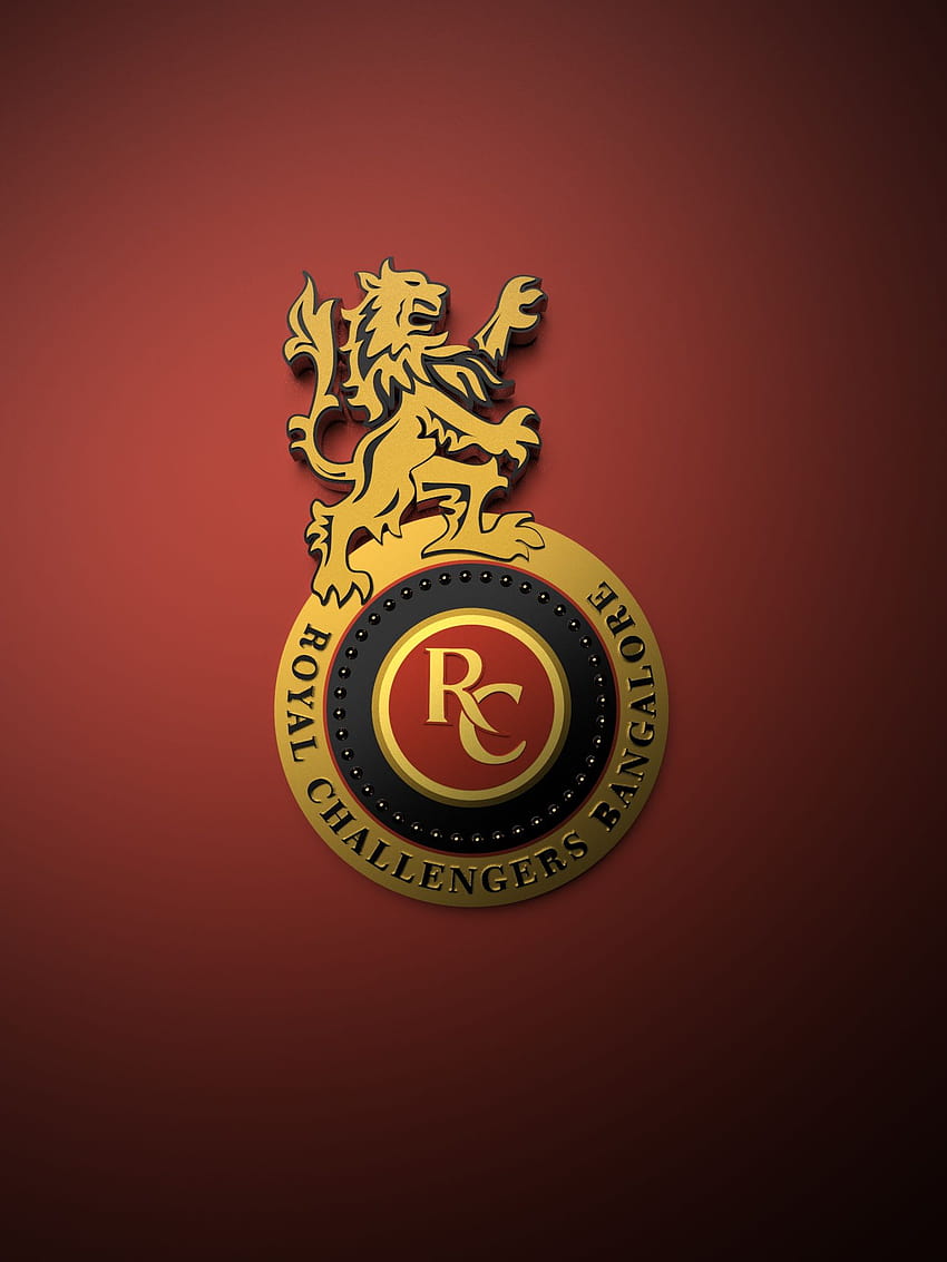 Плакат с метално лого на Royal Challengers Bangalore IPL, лого на Royal Challengers Bangalore HD тапет за телефон
