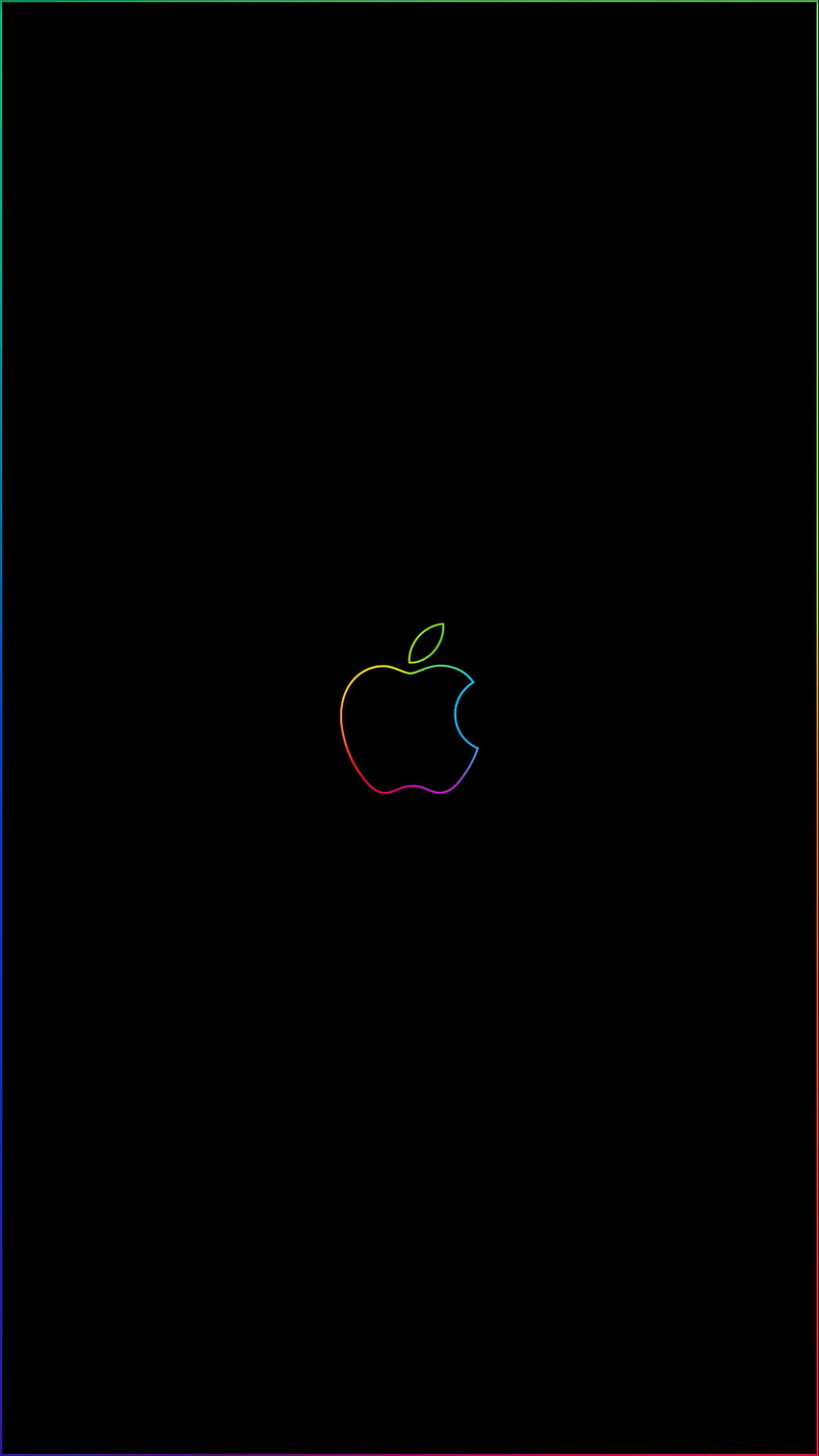 Bordure arc-en-ciel et logo pomme Liens iPhone Imgur, iphone pomme noire Fond d'écran de téléphone HD