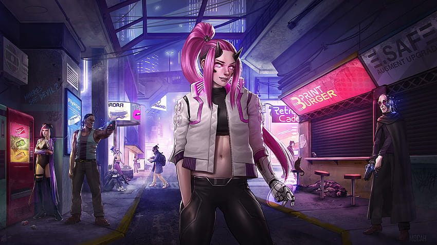 Game, Girl, Art, ciberpunk game girl HD wallpaper