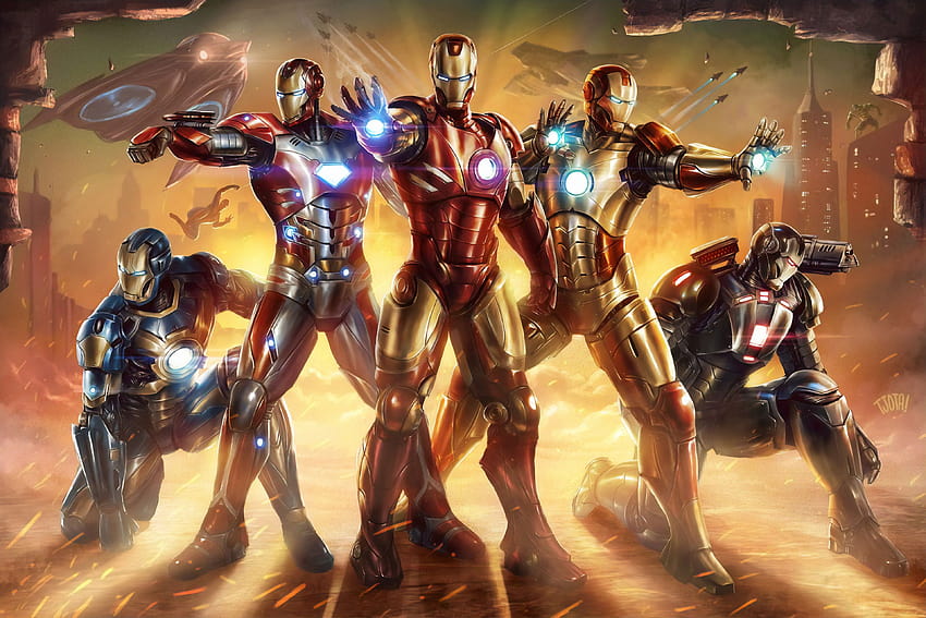 All Iron Man Suit, Superheroes, superhero suits HD wallpaper