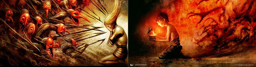 Seb McKinnon art collage for Bedevil and Allure of the Unknown : magicTCG HD wallpaper