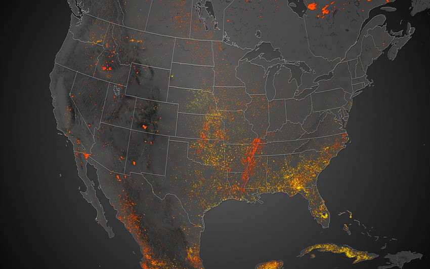Continent on Fire Map Shows 6 Months of Wildfires, north america map HD wallpaper