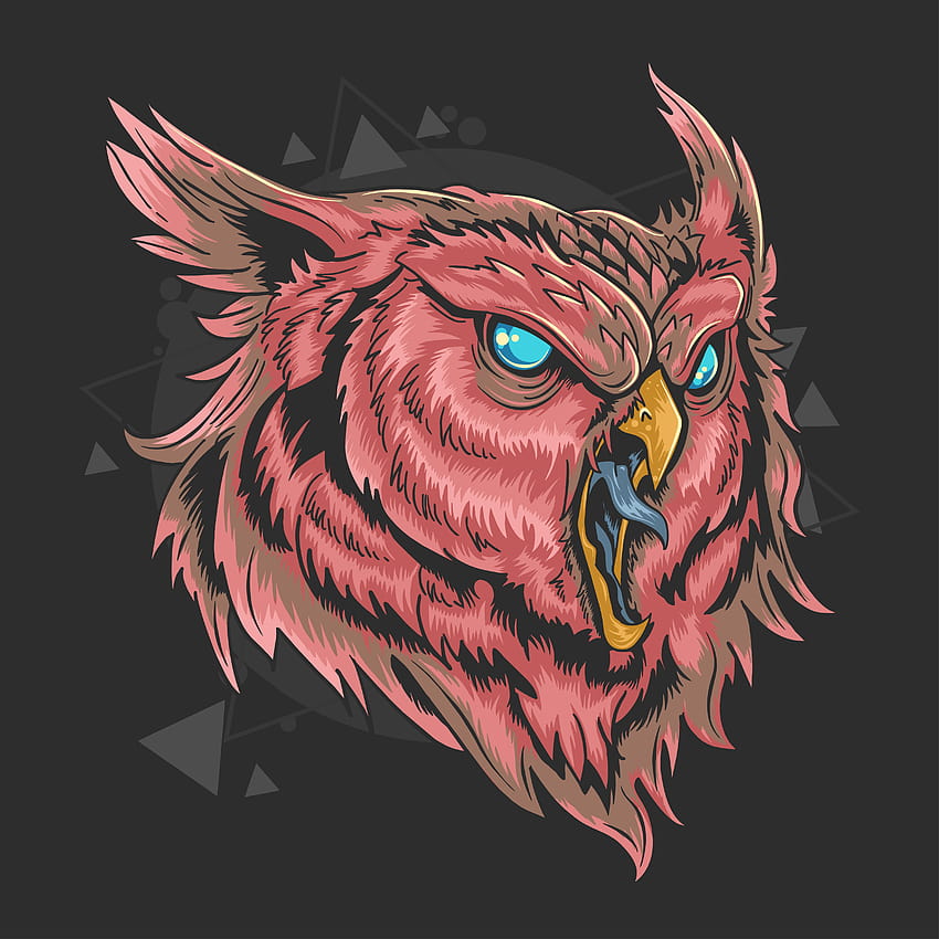 Angry owl head design 1361400 Vector Art at Vecteezy HD phone wallpaper