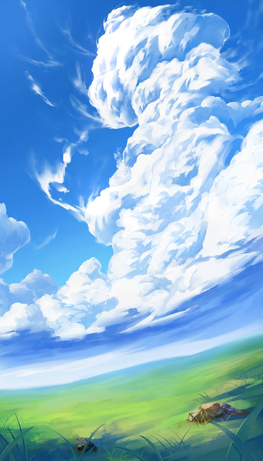 Grass, Mobile, grassland anime HD phone wallpaper