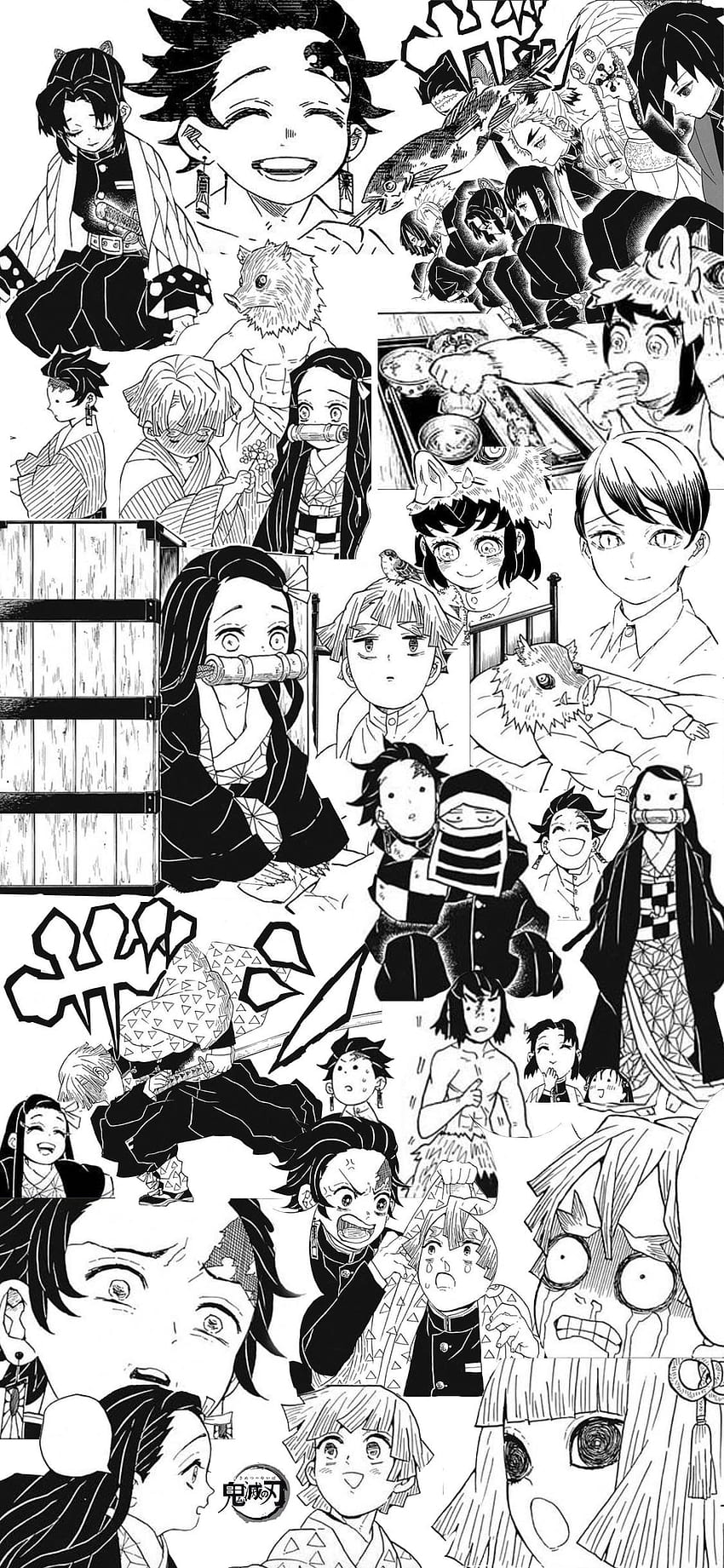 Manga-Collage gepostet von Ryan Thompson, Dämonentöter-Manga-Panels HD-Handy-Hintergrundbild