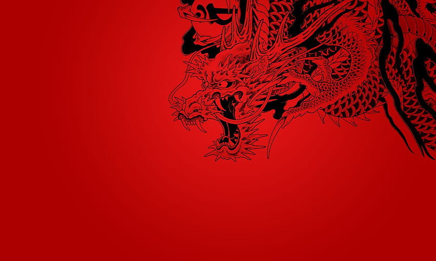 Japanese Dragon Aesthetic, japanese red HD wallpaper