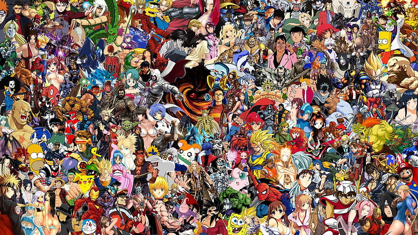 all anime together HD wallpaper