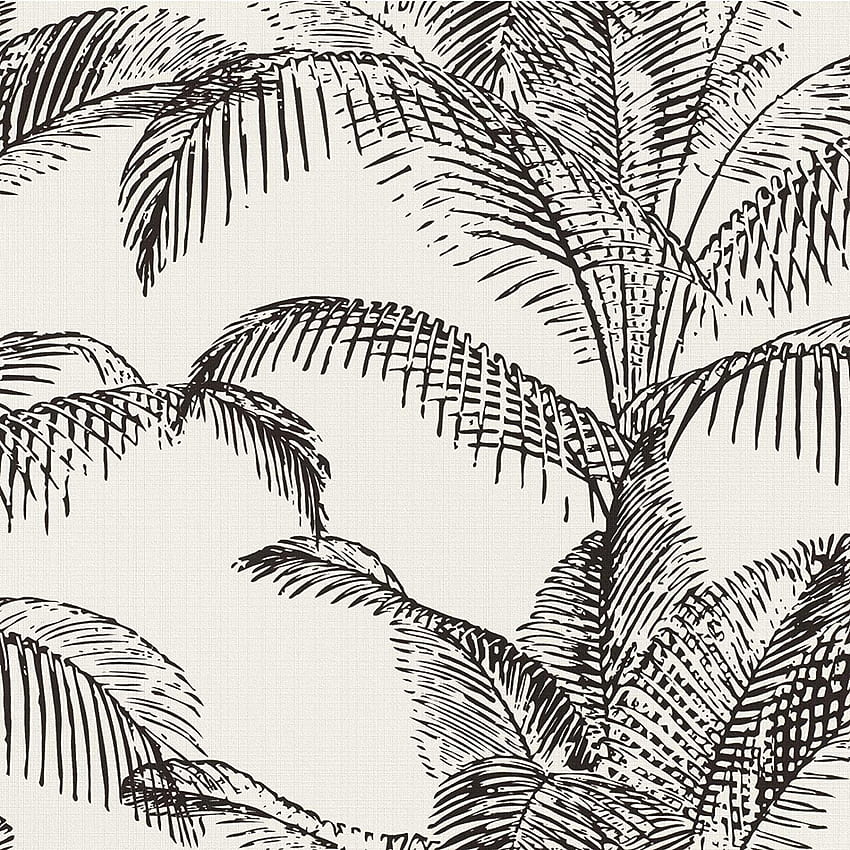 Pandore Palm Leaves White/Black Rasch 406801 : Everything Else, palm tree leaves HD phone wallpaper