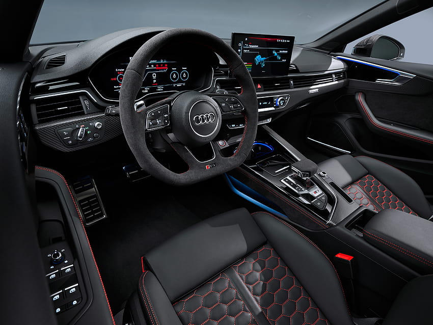 : Audi RS5, интериор на автомобила 4961x3721, интериор на Audi HD тапет