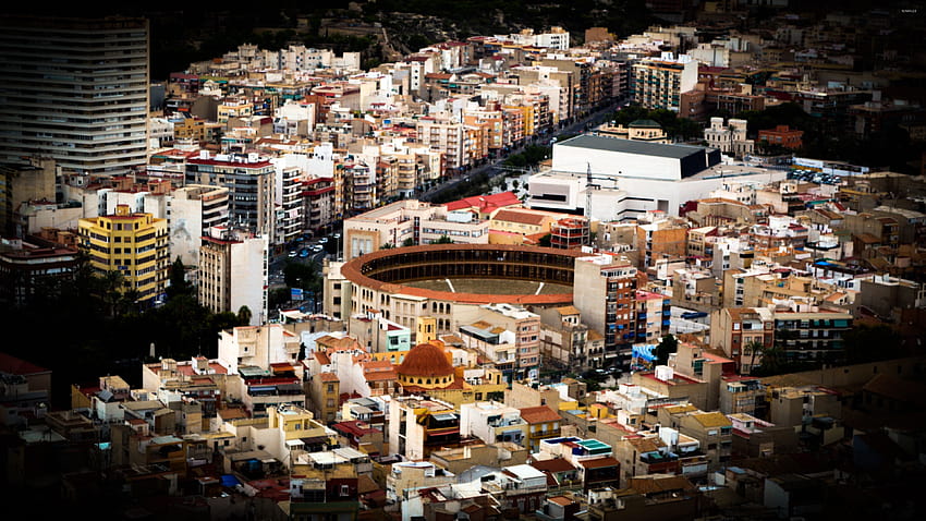 View of Alicante from above HD wallpaper