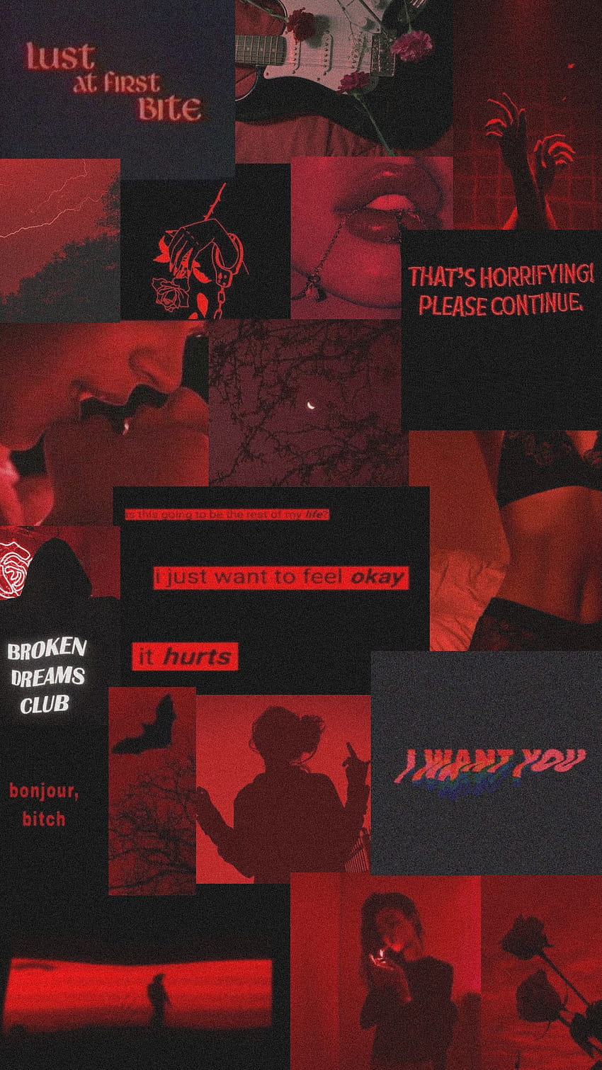 Red Aesthetic Collage Hd Phone Wallpaper Pxfuel