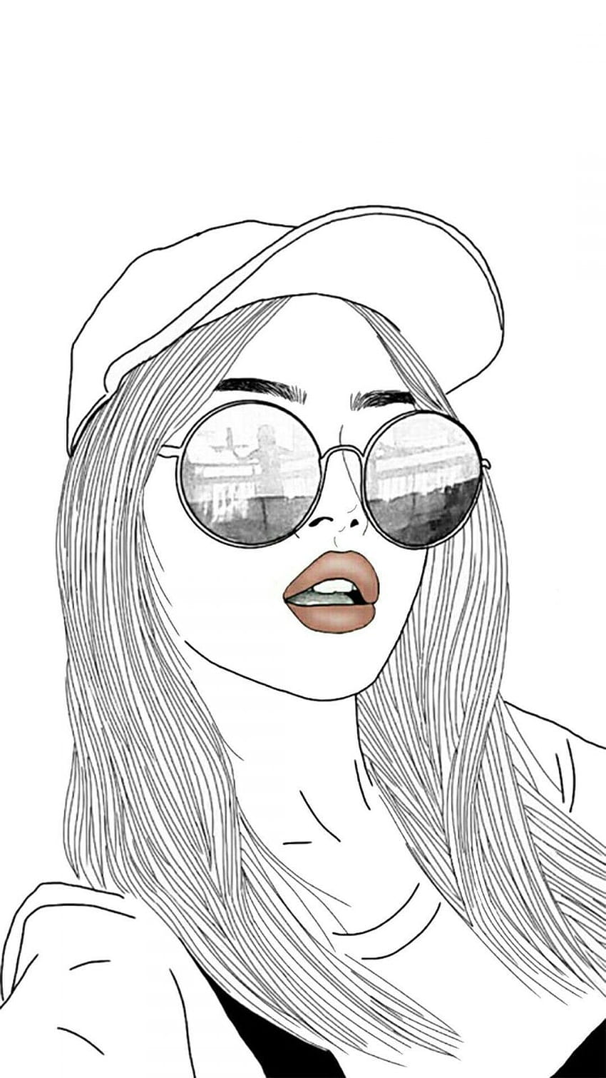 iphone hipster, cartoon girl drawing HD phone wallpaper