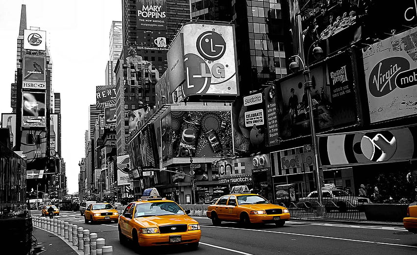nueva york, new york cab HD wallpaper