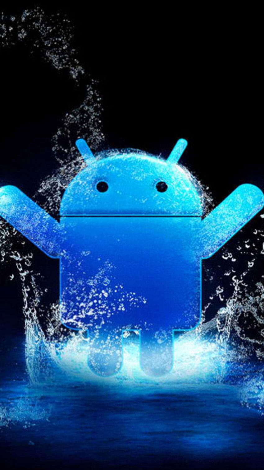 Android Happy Splash スマートフォン ⋆ ゲット、青いアンドロイド ロボット HD電話の壁紙