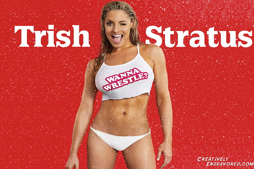水曜日: トリッシュ・ストラタス「Wanna Wrestle?」、女子レスリング 高画質の壁紙