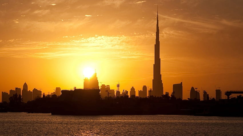 1920x1080 Dubai sunset skyline, dubai skyline HD wallpaper