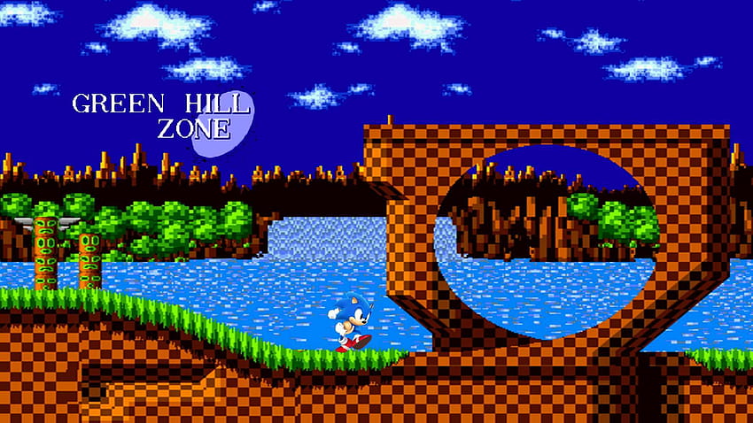 Игра Sonic Hedgehog Green Hill Backgrounds Jpg, зелена зона на хълма HD тапет