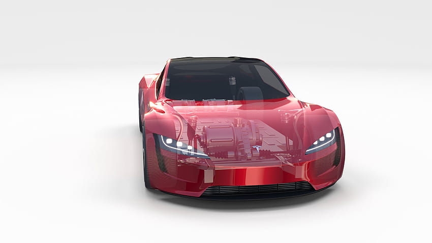 Tesla Roadster with Chassis 3D Model HD wallpaper