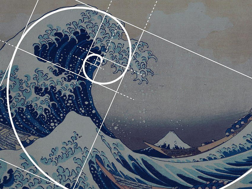 Hokusai Fibonacci HD wallpaper