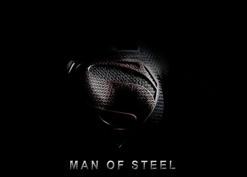 โปสเตอร์ Superman Man Of Steel & โลโก้สีดำพื้นหลังของ superman วอลล์เปเปอร์ HD