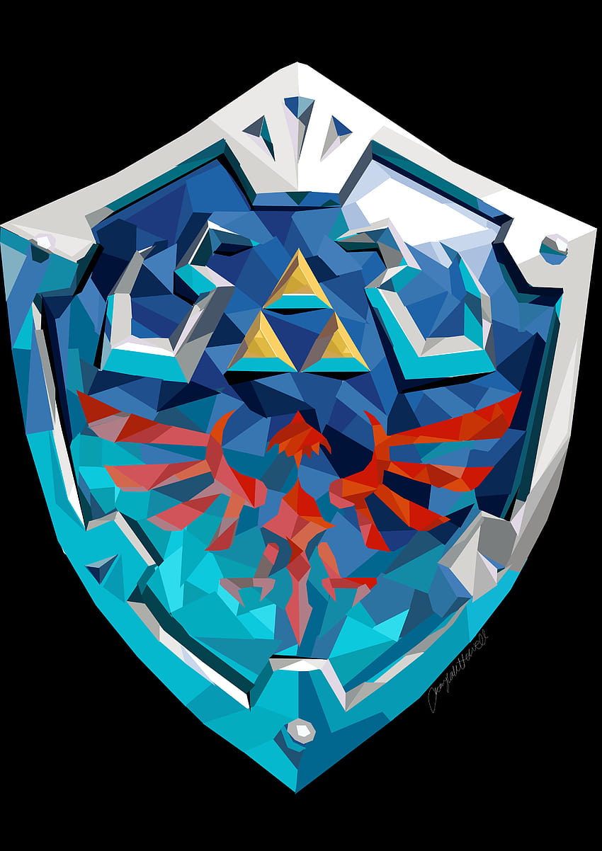 Legend of Zelda Hylian Shield Art HD тапет за телефон